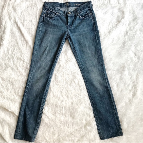 7 FOR ALL MANKIND Roxanne Straight Jeans Denim - Picture 2 of 8